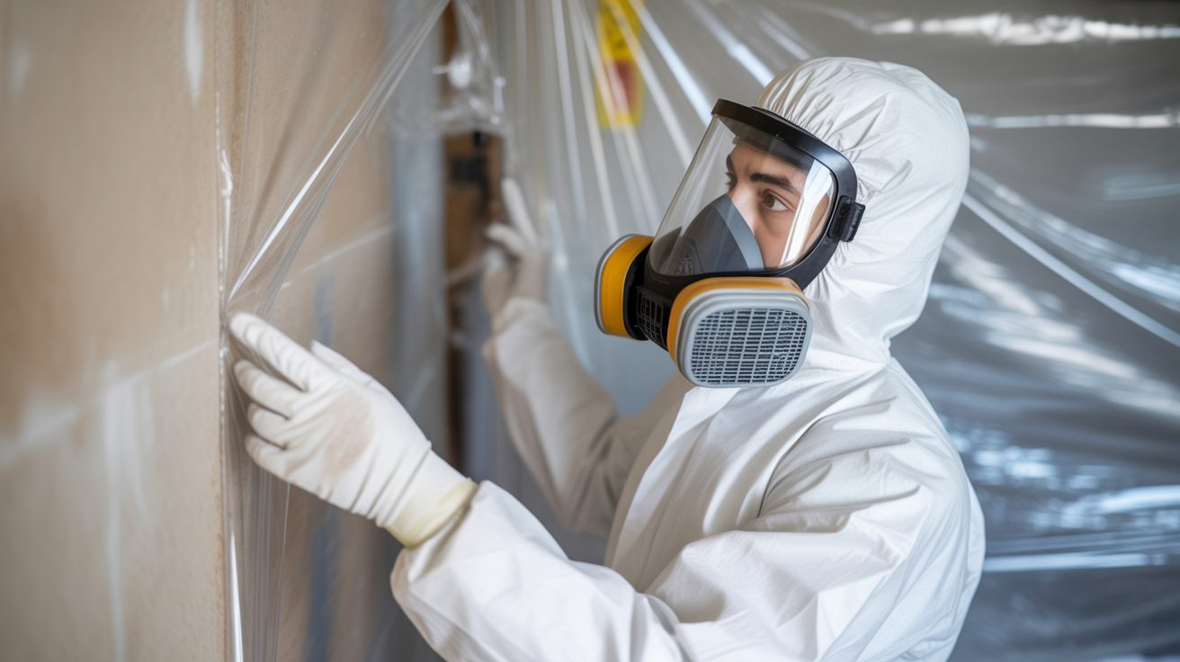 Mold Remediation technician at work in a Salt Lake City home