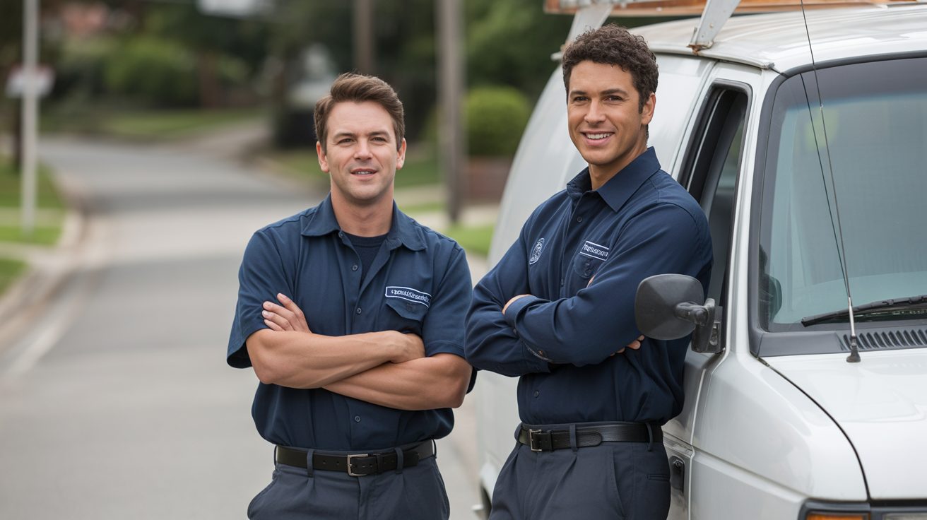 Water Damage SLC technicians beside a service van in Salt Lake City, UT
